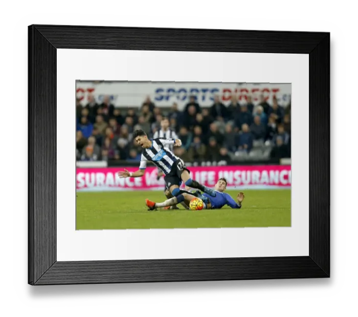 Framed Print : Intense Battle: Stones vs Perez at St. James Park - Everton vs Newcastle, Premier League