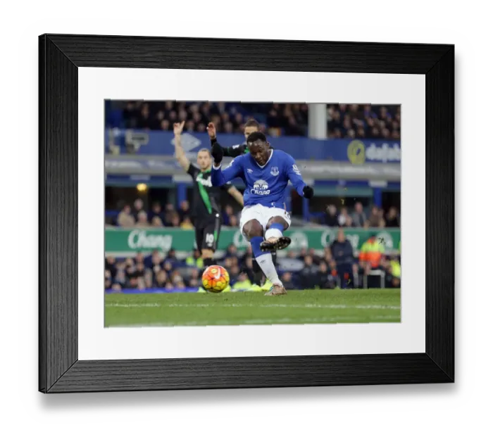 Framed Print : Romelu Lukaku Scores First Goal: Everton's Thriller at Goodison Park vs Stoke City (BPL) Framed Print : Romelu Lukaku Scores First Goal: Everton's Thriller at Goodison Park vs Stoke City (BPL)