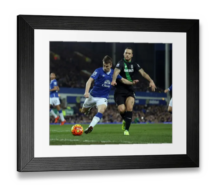 Framed Print : Battle for the Ball: Seamus Coleman vs Marko Arnautovic - Everton vs Stoke City, Premier League