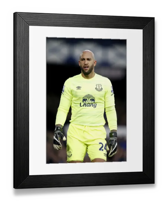 Framed Print : Tim Howard in Action: Everton vs Stoke City, Barclays Premier League - Goodison Park Framed Print : Tim Howard in Action: Everton vs Stoke City, Barclays Premier League - Goodison Park