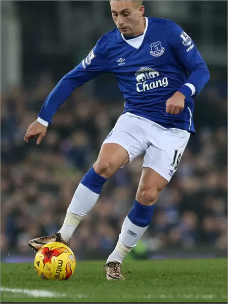 Everton's Gerard Deulofeu in Action against Manchester City in Capital One Cup Semi-Final at Goodison Park