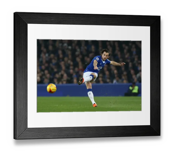 Framed Print : Everton's Leighton Baines Faces Manchester City in Capital One Cup Semi-Final at Goodison Park