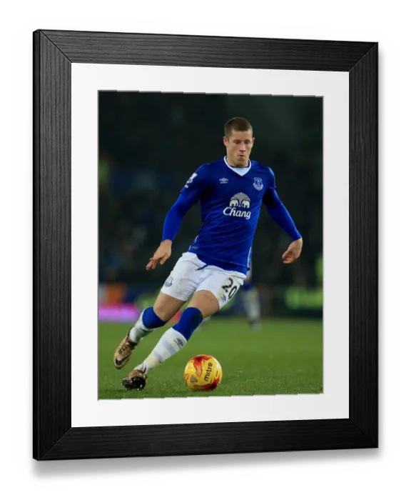 Framed Print : Ross Barkley Leads Everton's Battle Against Manchester City in Capital One Cup Semi-Final at Goodison Park