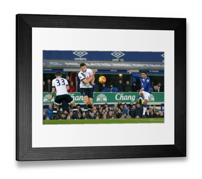 Framed Print : Aaron Lennon Scores First Goal for Everton: Everton 1-0 Tottenham Hotspur at Goodison Park, Premier League