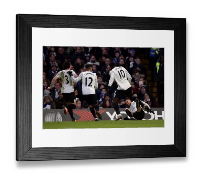 Framed Print : Everton's Mirallas Scores Brilliant Double: Celebrating Victory at Stamford Bridge against Chelsea Framed Print : Everton's Mirallas Scores Brilliant Double: Celebrating Victory at Stamford Bridge against Chelsea