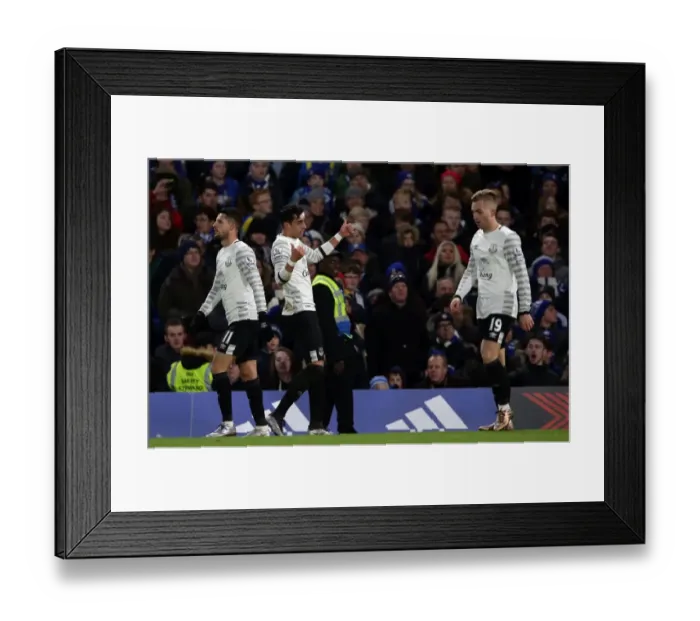 Framed Print : Funes Mori's Triumph: Everton's Thrilling Third Goal vs. Chelsea at Stamford Bridge Framed Print : Funes Mori's Triumph: Everton's Thrilling Third Goal vs. Chelsea at Stamford Bridge