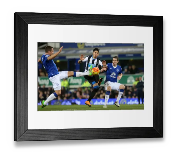 Framed Print : Everton vs Newcastle United: Ayoze Perez vs Jagielka and Coleman - Intense Battle for Possession Framed Print : Everton vs Newcastle United: Ayoze Perez vs Jagielka and Coleman - Intense Battle for Possession