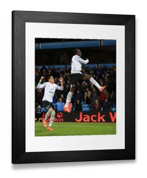 Framed Print : Romelu Lukaku Scores His Second: Everton's Triumph Over Aston Villa in Barclays Premier League