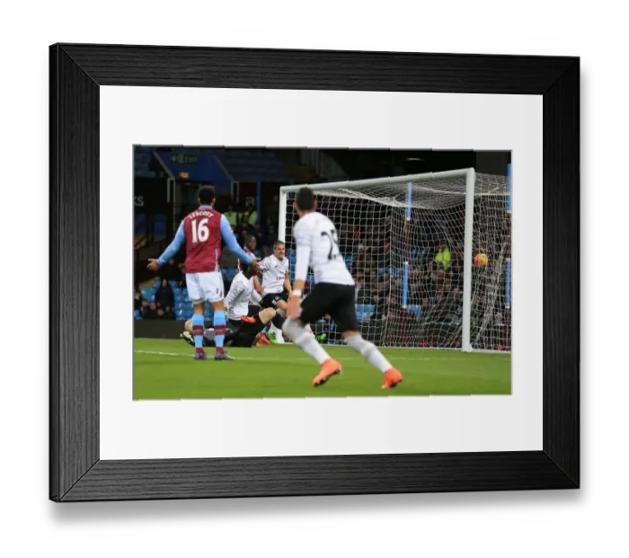 Framed Print : Romelu Lukaku Scores Everton's Second Goal Against Aston Villa in Premier League Action at Villa Park