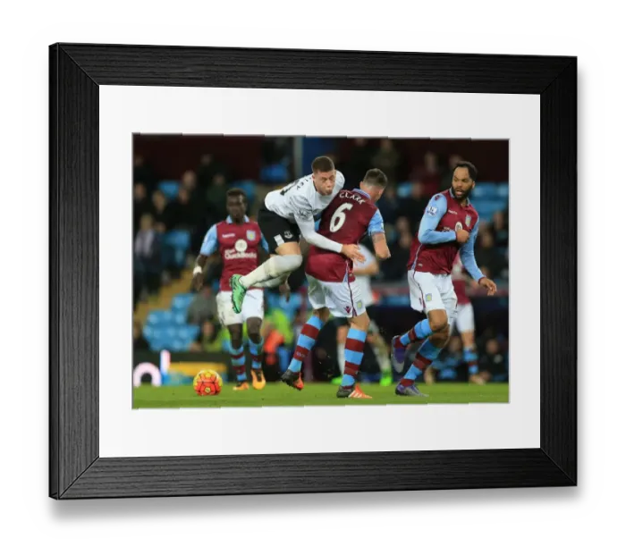Framed Print : Barkley vs. Clark: A Premier League Battle – Everton vs. Aston Villa Framed Print : Barkley vs. Clark: A Premier League Battle – Everton vs. Aston Villa