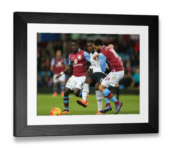 Framed Print : Intense Rivalry: Gueye, Lescott vs. Lukaku - Aston Villa vs. Everton, Premier League Framed Print : Intense Rivalry: Gueye, Lescott vs. Lukaku - Aston Villa vs. Everton, Premier League