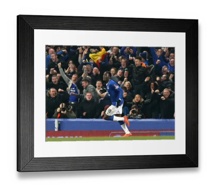 Framed Print : Everton's Romelu Lukaku Scores First Goal in FA Cup Quarterfinal Against Chelsea at Goodison Park Framed Print : Everton's Romelu Lukaku Scores First Goal in FA Cup Quarterfinal Against Chelsea at Goodison Park