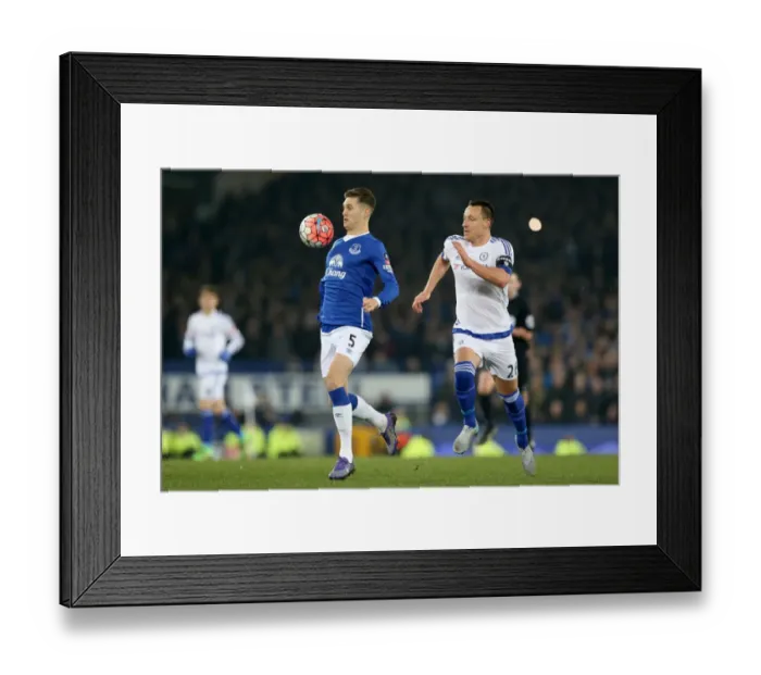 Framed Print : John Terry vs. John Stones: A Battle for the Ball in the Emirates FA Cup Quarterfinal at Goodison Park Framed Print : John Terry vs. John Stones: A Battle for the Ball in the Emirates FA Cup Quarterfinal at Goodison Park