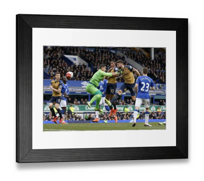 Framed Print : Disallowed Goal: Olivier Giroud Heads it Home for Arsenal at Everton's Goodison Park Framed Print : Disallowed Goal: Olivier Giroud Heads it Home for Arsenal at Everton's Goodison Park
