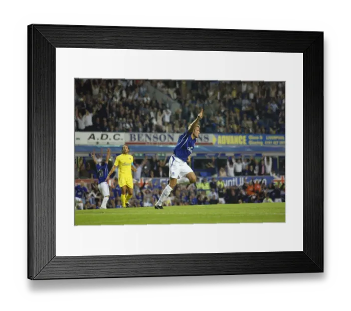Framed Print : Euphoric Moment: James Beattie's Thrilling Goal Celebration for Everton FC Framed Print : Euphoric Moment: James Beattie's Thrilling Goal Celebration for Everton FC