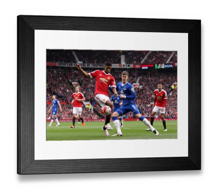 Framed Print : Manchester United vs. Everton: Rashford vs. Stones - Intense Battle for Ball Possession (Barclays Premier League) Framed Print : Manchester United vs. Everton: Rashford vs. Stones - Intense Battle for Ball Possession (Barclays Premier League)