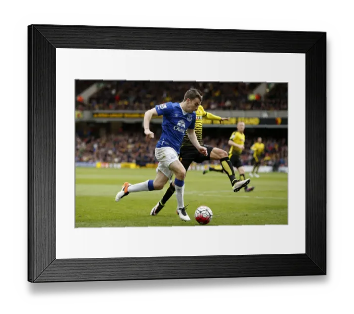 Framed Print : Seamus Coleman vs. Jose Holebas: Battle for the Ball in Watford vs. Everton Premier League Clash Framed Print : Seamus Coleman vs. Jose Holebas: Battle for the Ball in Watford vs. Everton Premier League Clash