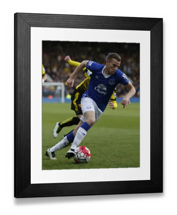Framed Print : Tom Cleverley of Everton in Action against Watford in Barclays Premier League Match at Vicarage Road