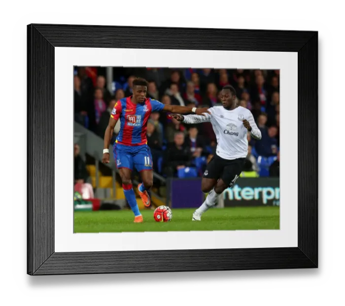 Framed Print : Clash of the Strikers: Lukaku vs. Zaha - Everton vs. Crystal Palace, Premier League