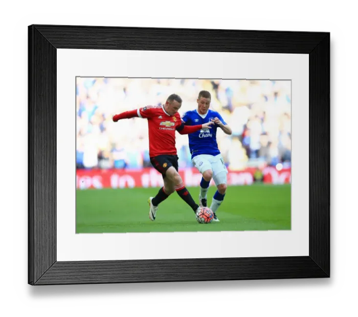 Framed Print : Rooney vs McCarthy: A Football Rivalry Unfolds in the Emirates FA Cup Semi-Final at Wembley Stadium - Everton vs Manchester United