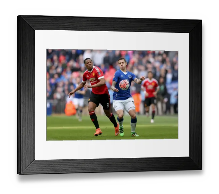 Framed Print : Everton vs Manchester United: A FA Cup Semi-Final Showdown - The Intense Battle Between Martial and Besic Framed Print : Everton vs Manchester United: A FA Cup Semi-Final Showdown - The Intense Battle Between Martial and Besic