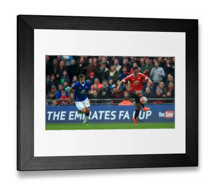 Framed Print : FA Cup Semi-Final Showdown: Everton vs Manchester United at Wembley Stadium - Martial's Manchester United Take On Everton's Challenge