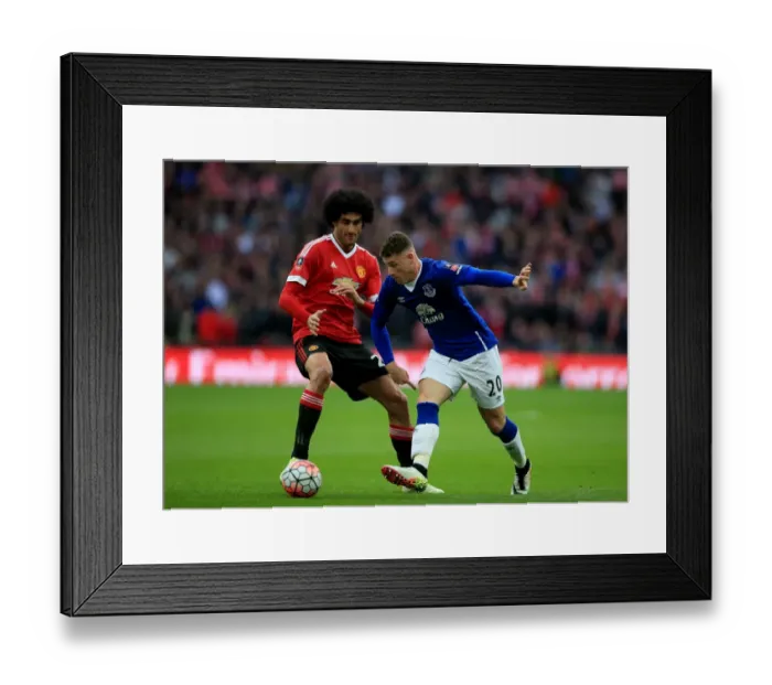 Framed Print : Everton vs Manchester United - Emirates FA Cup Semi-Final: Ross Barkley vs Marouane Fellaini's Intense Battle at Wembley Stadium Framed Print : Everton vs Manchester United - Emirates FA Cup Semi-Final: Ross Barkley vs Marouane Fellaini's Intense Battle at Wembley Stadium