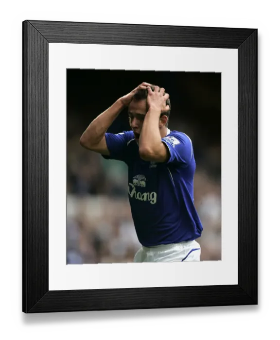 Framed Print : Jose Baxter's Disappointment: Everton's Loss to Blackburn Rovers (16 / 8 / 08) Framed Print : Jose Baxter's Disappointment: Everton's Loss to Blackburn Rovers (16 / 8 / 08)