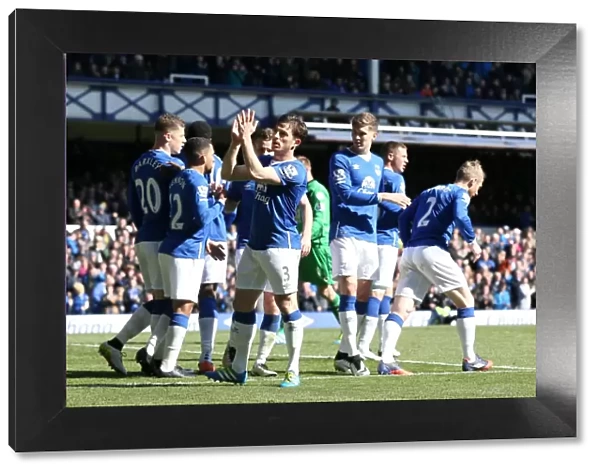 Leighton Baines Scores Everton's Second Goal: Everton v AFC Bournemouth, Barclays Premier League, Goodison Park