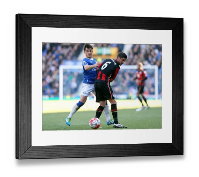 Framed Print : Baines vs. Surman: Intense Battle for Ball Possession - Everton vs. AFC Bournemouth, Barclays Premier League, Goodison Park Framed Print : Baines vs. Surman: Intense Battle for Ball Possession - Everton vs. AFC Bournemouth, Barclays Premier League, Goodison Park
