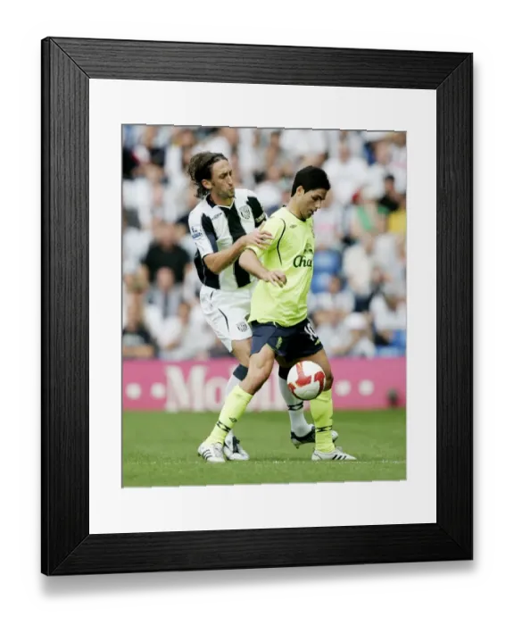 Framed Print : Mikel Arteta vs. Jonathan Greening: A Battle at The Hawthorns - West Bromwich Albion vs. Everton, August 2008 Framed Print : Mikel Arteta vs. Jonathan Greening: A Battle at The Hawthorns - West Bromwich Albion vs. Everton, August 2008