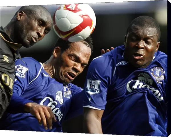 Lescott and Yakubu vs Campbell: Everton vs Portsmouth Clash in Barclays Premier League, 2008
