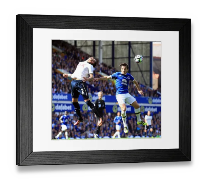 Framed Print : Everton vs. Tottenham Hotspur: A Head-to-Head Battle at Goodison Park - Leighton Baines vs. Kyle Walker Framed Print : Everton vs. Tottenham Hotspur: A Head-to-Head Battle at Goodison Park - Leighton Baines vs. Kyle Walker