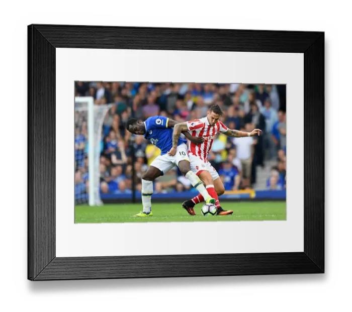 Framed Print : Everton's Lukaku Clashes with Cameron in Premier League Match vs Stoke City at Goodison Park Framed Print : Everton's Lukaku Clashes with Cameron in Premier League Match vs Stoke City at Goodison Park