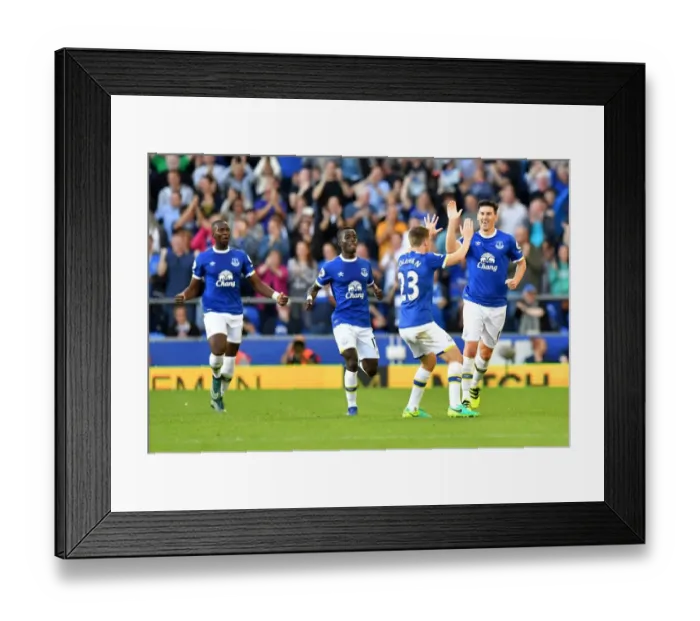 Framed Print : Gareth Barry Scores the Opener: Everton's Victory Against Middlesbrough at Goodison Park, Premier League Framed Print : Gareth Barry Scores the Opener: Everton's Victory Against Middlesbrough at Goodison Park, Premier League