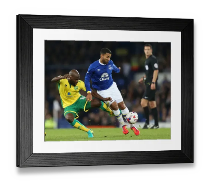 Framed Print : Intense Rivalry: Lennon vs. Mulumbu - Everton vs. Norwich City EFL Cup Clash Framed Print : Intense Rivalry: Lennon vs. Mulumbu - Everton vs. Norwich City EFL Cup Clash