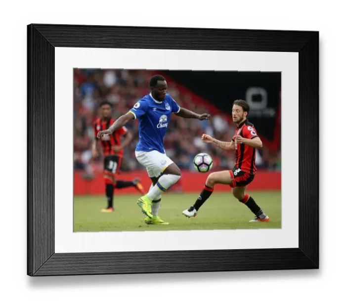 Framed Print : Lukaku vs. Arter: Intense Battle for Ball Possession - Everton vs. AFC Bournemouth, Premier League, Vitality Stadium Framed Print : Lukaku vs. Arter: Intense Battle for Ball Possession - Everton vs. AFC Bournemouth, Premier League, Vitality Stadium