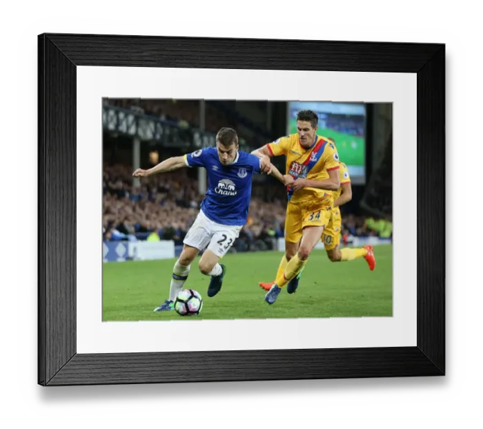 Framed Print : Seamus Coleman vs. Martin Kelly: Intense Battle at Goodison Park - Everton vs. Crystal Palace, Premier League Framed Print : Seamus Coleman vs. Martin Kelly: Intense Battle at Goodison Park - Everton vs. Crystal Palace, Premier League