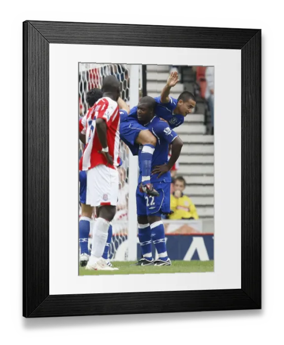 Framed Print : Yakubu and Cahill: Celebrating Everton's First Goal Against Stoke City, 2008 Barclays Premier League Framed Print : Yakubu and Cahill: Celebrating Everton's First Goal Against Stoke City, 2008 Barclays Premier League