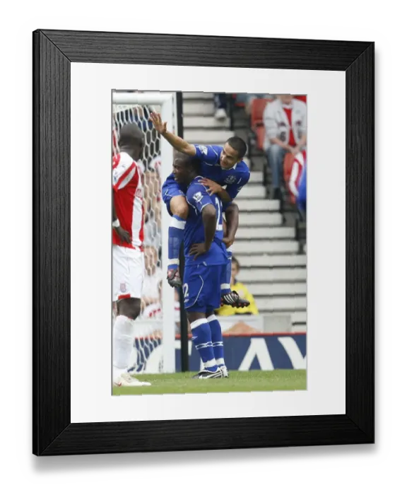 Framed Print : Everton's Unforgettable Start: Yakubu and Cahill's Goal Celebration, 2008 - Everton's First Goal vs. Stoke City Framed Print : Everton's Unforgettable Start: Yakubu and Cahill's Goal Celebration, 2008 - Everton's First Goal vs. Stoke City