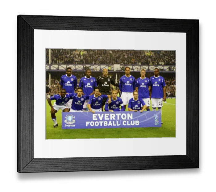 Framed Print : Everton vs Standard Liege: 2008 UEFA Cup First Leg at Goodison Park - Everton's Line-Up Framed Print : Everton vs Standard Liege: 2008 UEFA Cup First Leg at Goodison Park - Everton's Line-Up