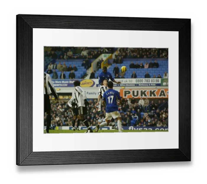 Framed Print : Thrilling Header: Yobo Scores for Everton Against Newcastle