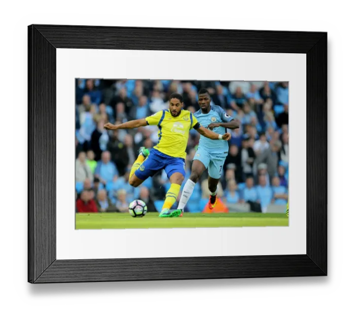Framed Print : Ashley Williams vs. Kelechi Iheanacho: A Battle at Etihad Stadium - Everton vs. Manchester City, Premier League Framed Print : Ashley Williams vs. Kelechi Iheanacho: A Battle at Etihad Stadium - Everton vs. Manchester City, Premier League