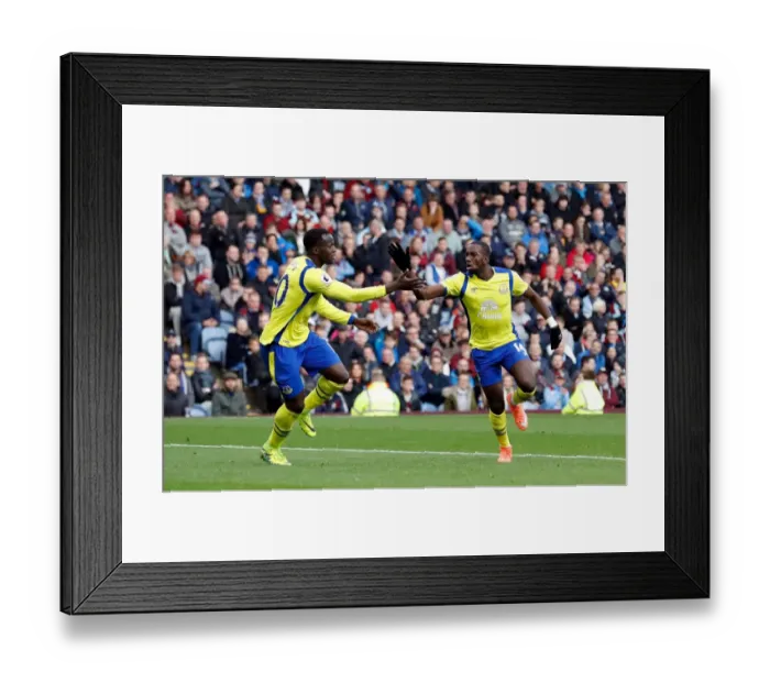 Framed Print : Everton's Yannick Bolasie and Romelu Lukaku Celebrate First Goal vs. Burnley at Turf Moor Framed Print : Everton's Yannick Bolasie and Romelu Lukaku Celebrate First Goal vs. Burnley at Turf Moor