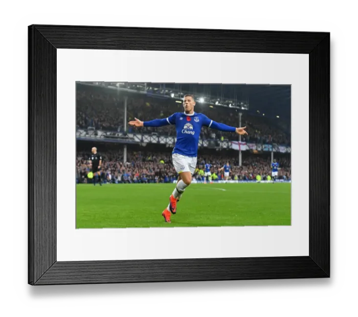 Framed Print : Ross Barkley's Double: Everton's Thrilling Victory Over West Ham United in the Premier League at Goodison Park