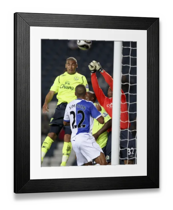 Framed Print : James Vaughan vs. Jason Brown: A Battle in the Carling Cup Third Round between Blackburn Rovers and Everton, 2008 Framed Print : James Vaughan vs. Jason Brown: A Battle in the Carling Cup Third Round between Blackburn Rovers and Everton, 2008