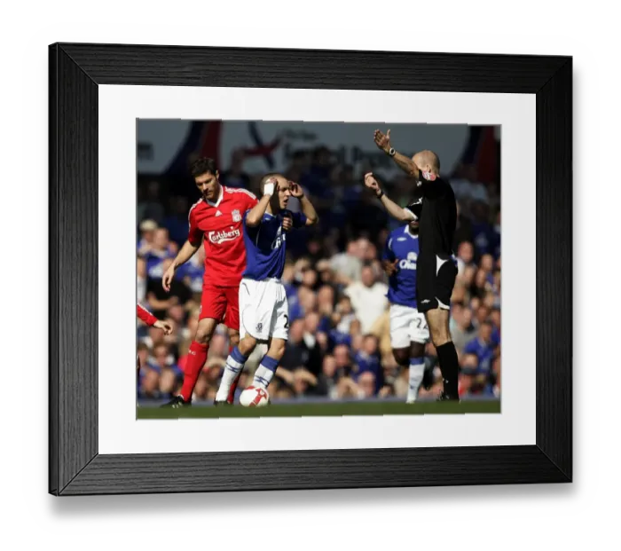 Framed Print : Osman vs Riley: Everton-Liverpool Rivalry Clash at Goodison Park, Barclays Premier League, September 27, 2008 Framed Print : Osman vs Riley: Everton-Liverpool Rivalry Clash at Goodison Park, Barclays Premier League, September 27, 2008