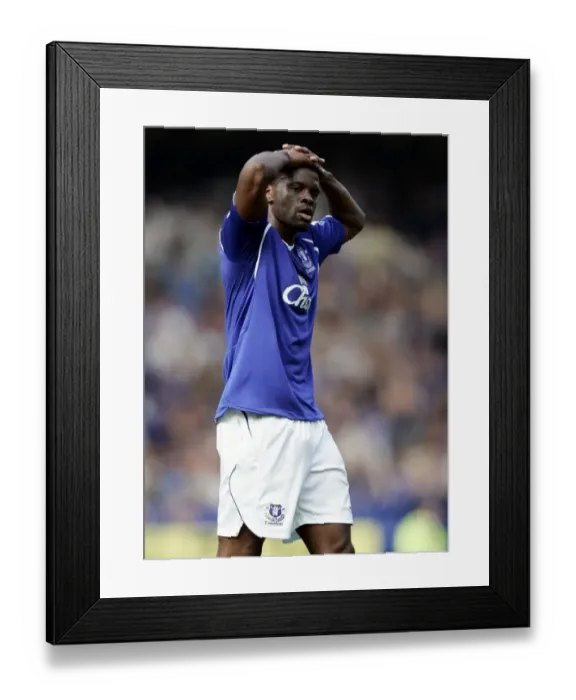 Framed Print : Everton's Saha Disappointed After Missing Goal vs. Liverpool Framed Print : Everton's Saha Disappointed After Missing Goal vs. Liverpool