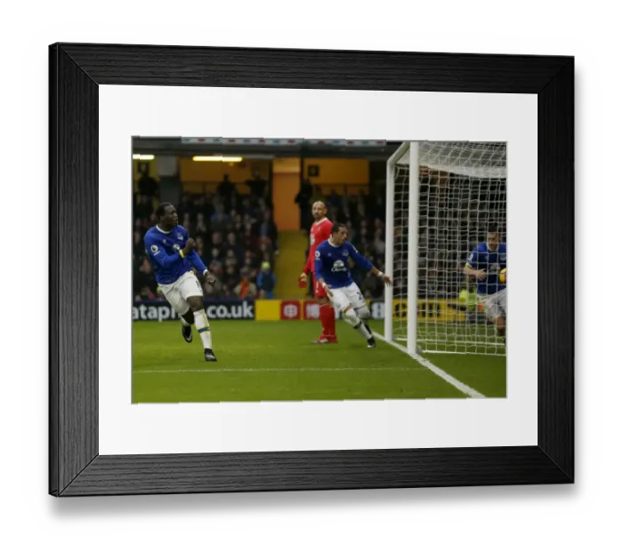 Framed Print : Romelu Lukaku Scores Everton's Second Goal Against Watford at Vicarage Road Framed Print : Romelu Lukaku Scores Everton's Second Goal Against Watford at Vicarage Road