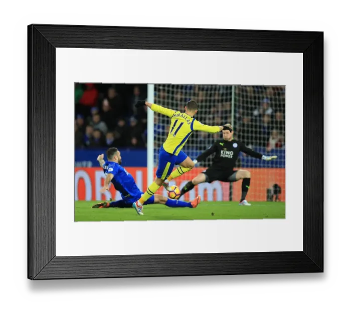 Framed Print : Kevin Mirallas Scores First Goal for Everton against Leicester City at King Power Stadium